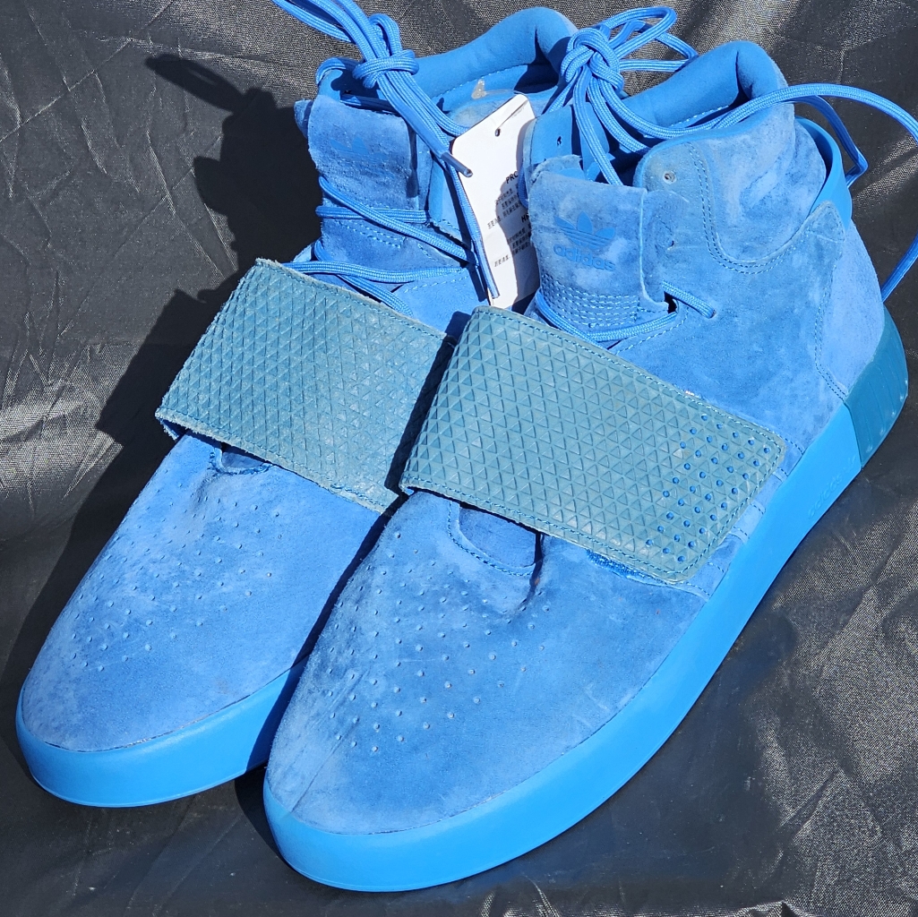 Adidas Tubular Invader Suede Bluebird Mens Size 10.5 Shoes Sneakers Blue Bb1170